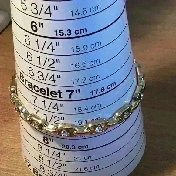 Vintage Gold Tone Bangle with Rhinestones - Picture 3 of 3